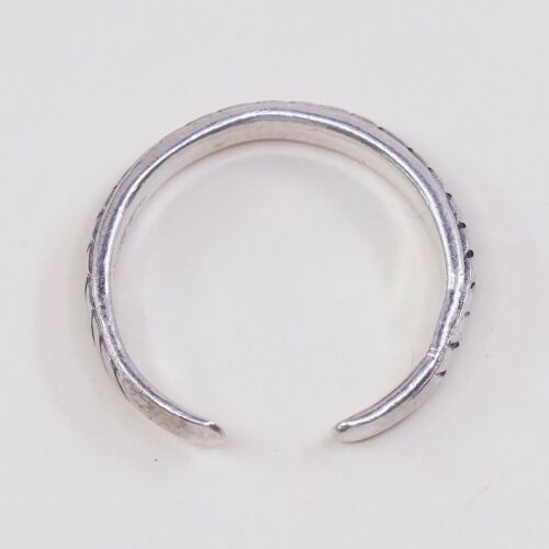 Size 3.25, Vtg TMA Sterling Silver handmade open end Ring. 925 Cable Band