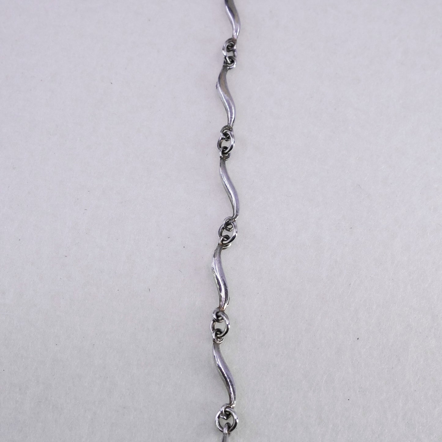 16”, vintage Sterling 925 silver wavy chain necklace