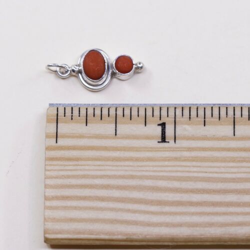 Vtg Native American Robert Becenti Sterling 925 Silver Navajo Pendant W/ Coral
