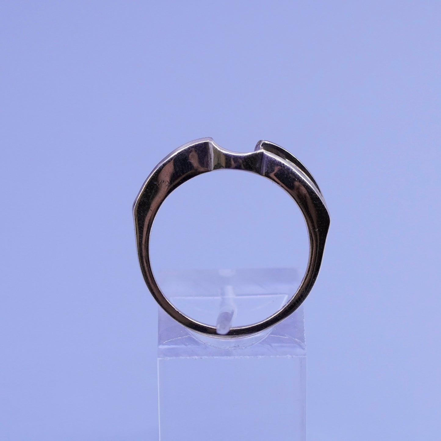 Size 9.25, vintage vermeil gold filled Sterling 925 silver ring with cz