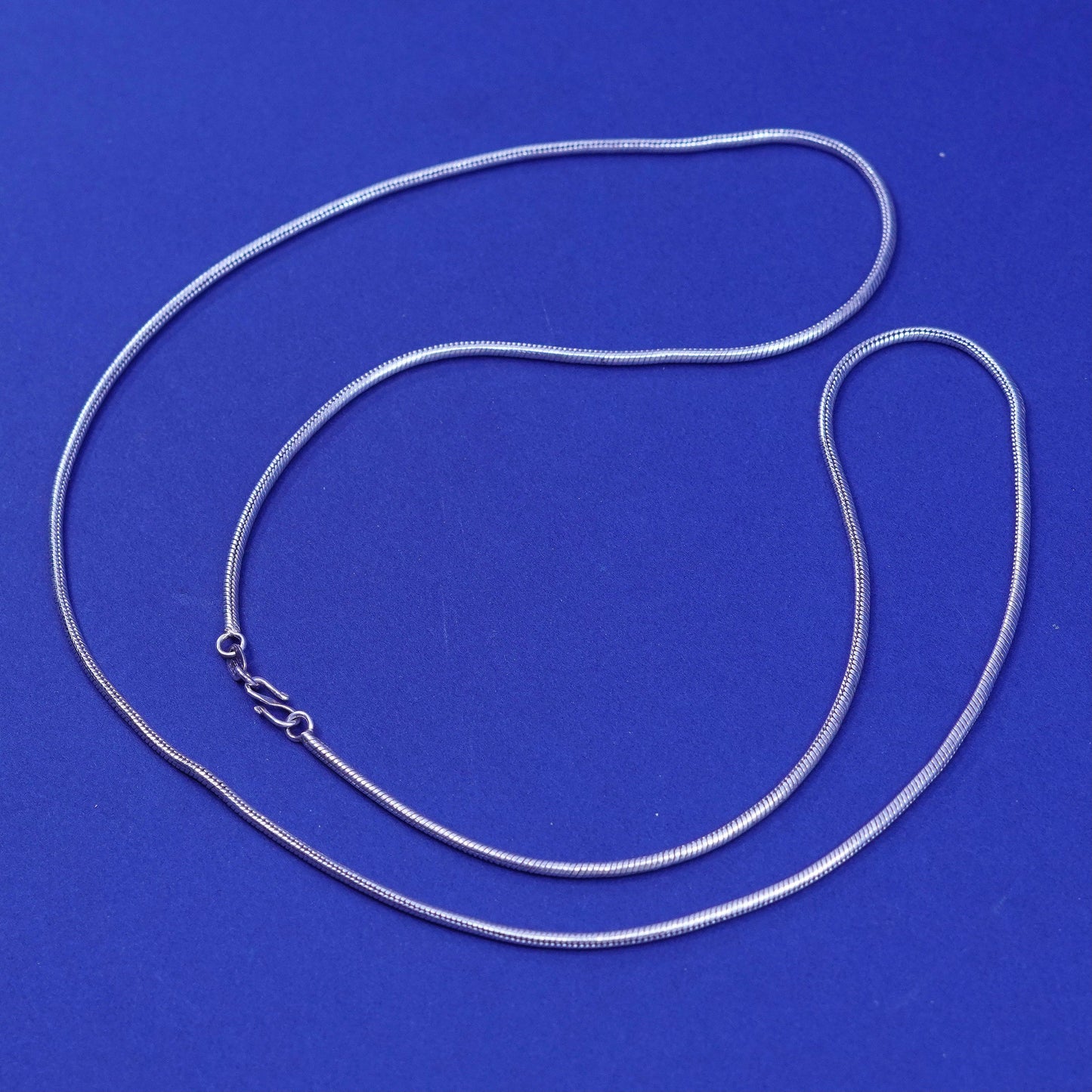 25”, 2mm, vintage Italy Sterling silver handmade necklace, 925 snake chain