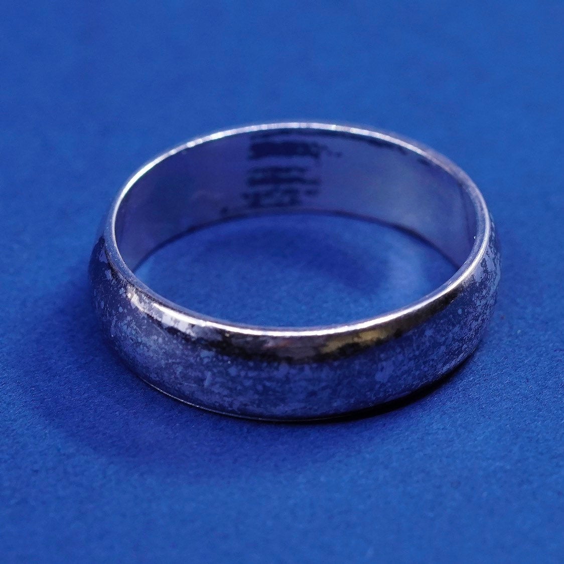 sz 12, vtg Sterling silver handmade ring, 925 wedding band, stamped 925