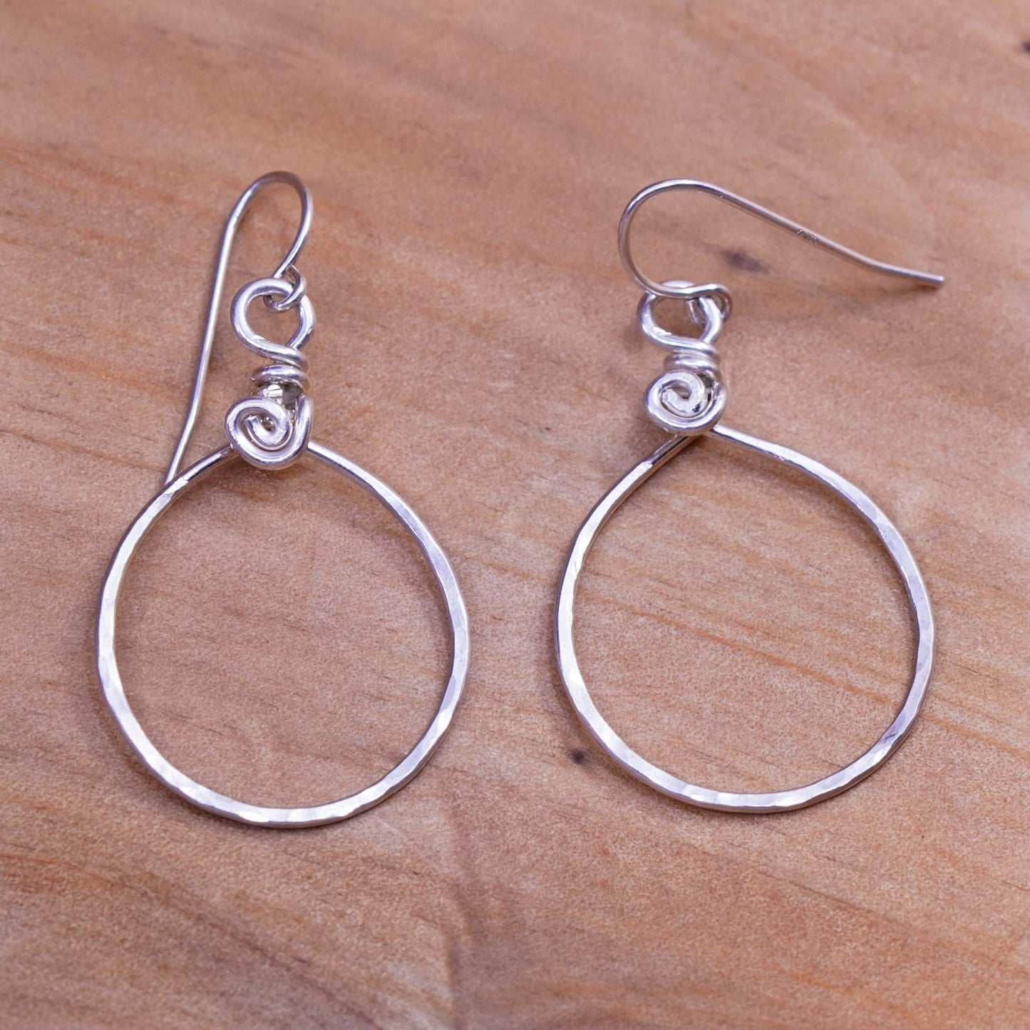 Vintage Sterling silver handmade earrings, 925 teardrop drops