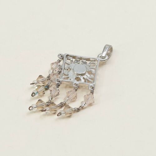 Vintage Milor Sterling silver handmade pendant, 925 silver with and crystal