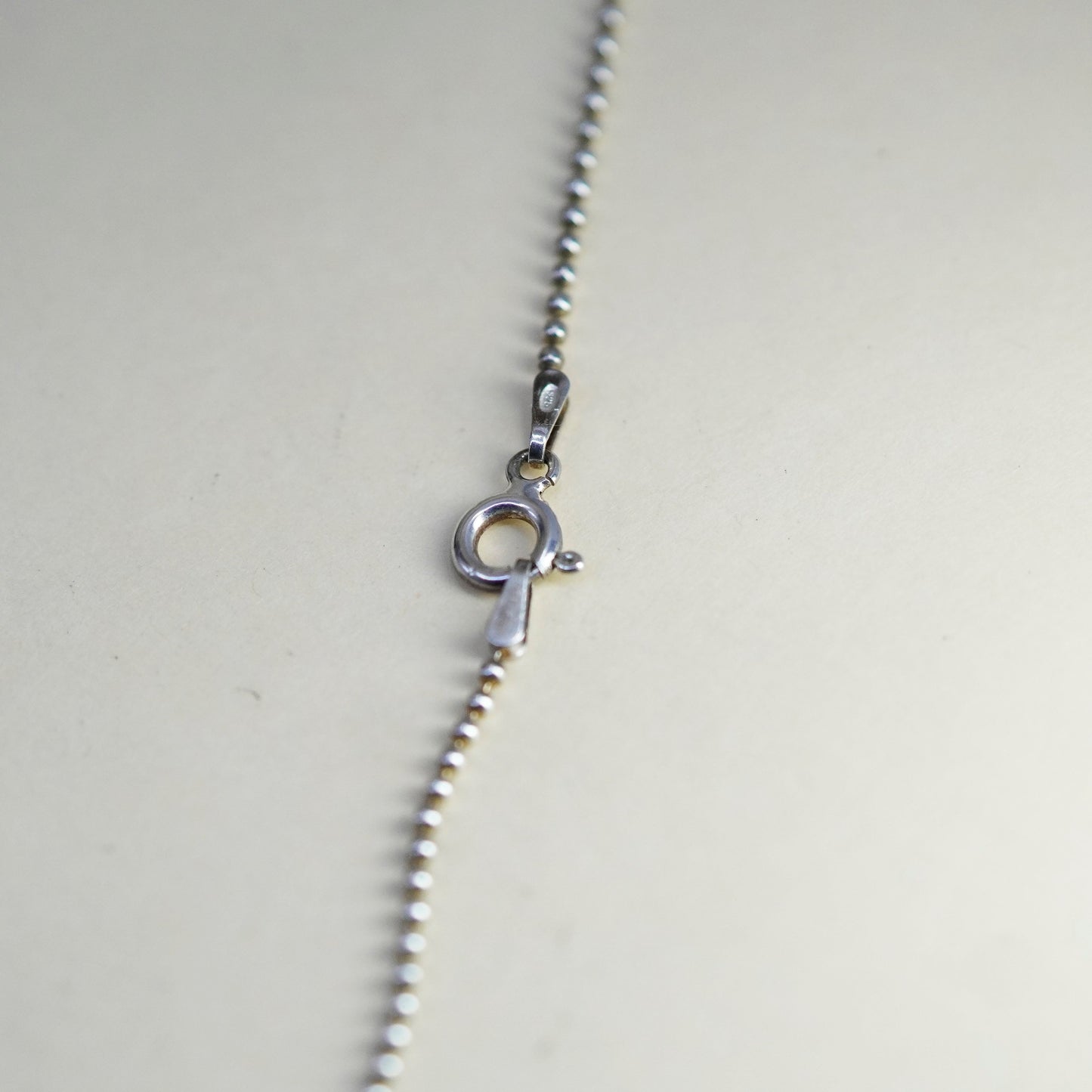18”, 1mm, Vintage sterling silver beads chain, 925 necklace