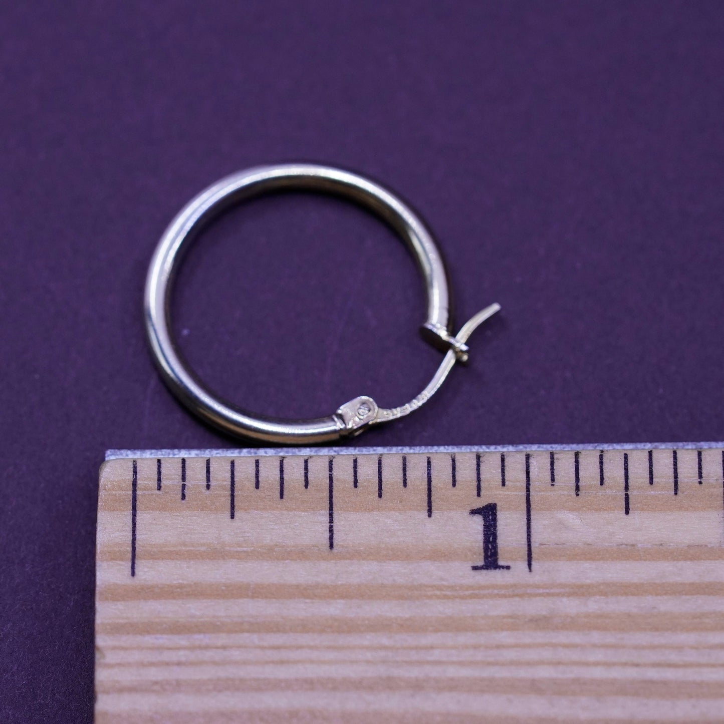 0.75”, Vintage vermeil gold over Sterling silver handmade earrings, 925 hoops