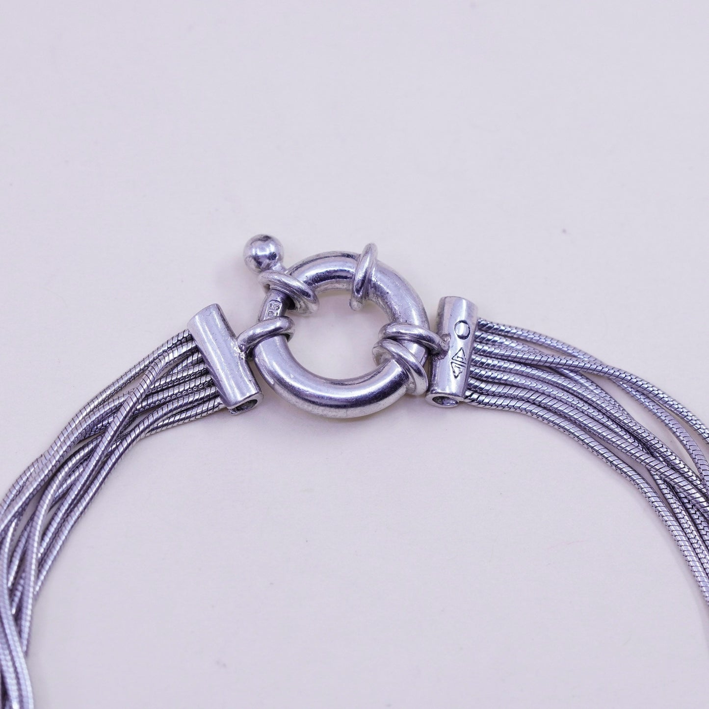 6.75”, Judith Jack sterling silver tennis bracelet, 925 multi snake marcasite