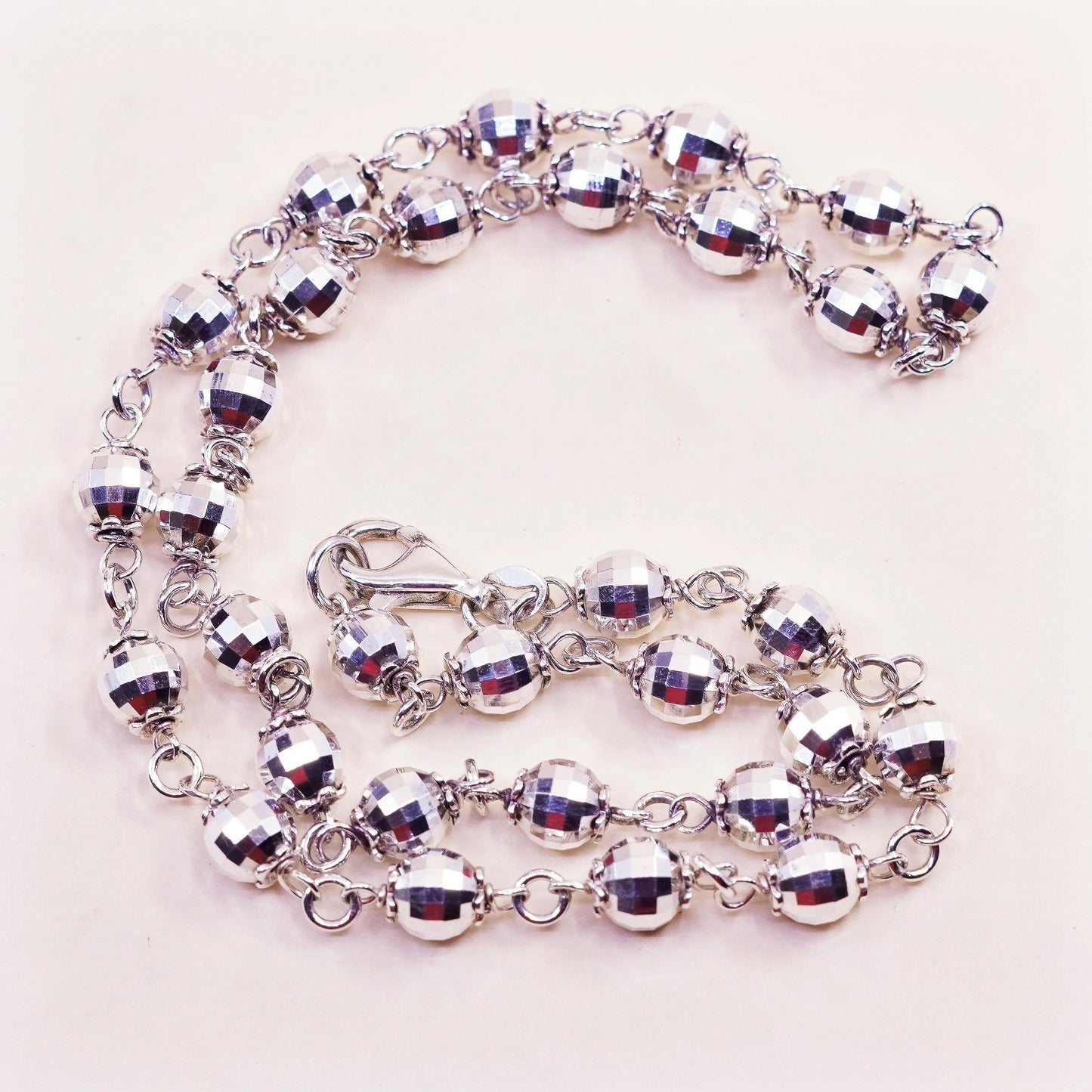 20”, Italy Milor Sterling silver necklace, Italy 925 fine silver beads chain