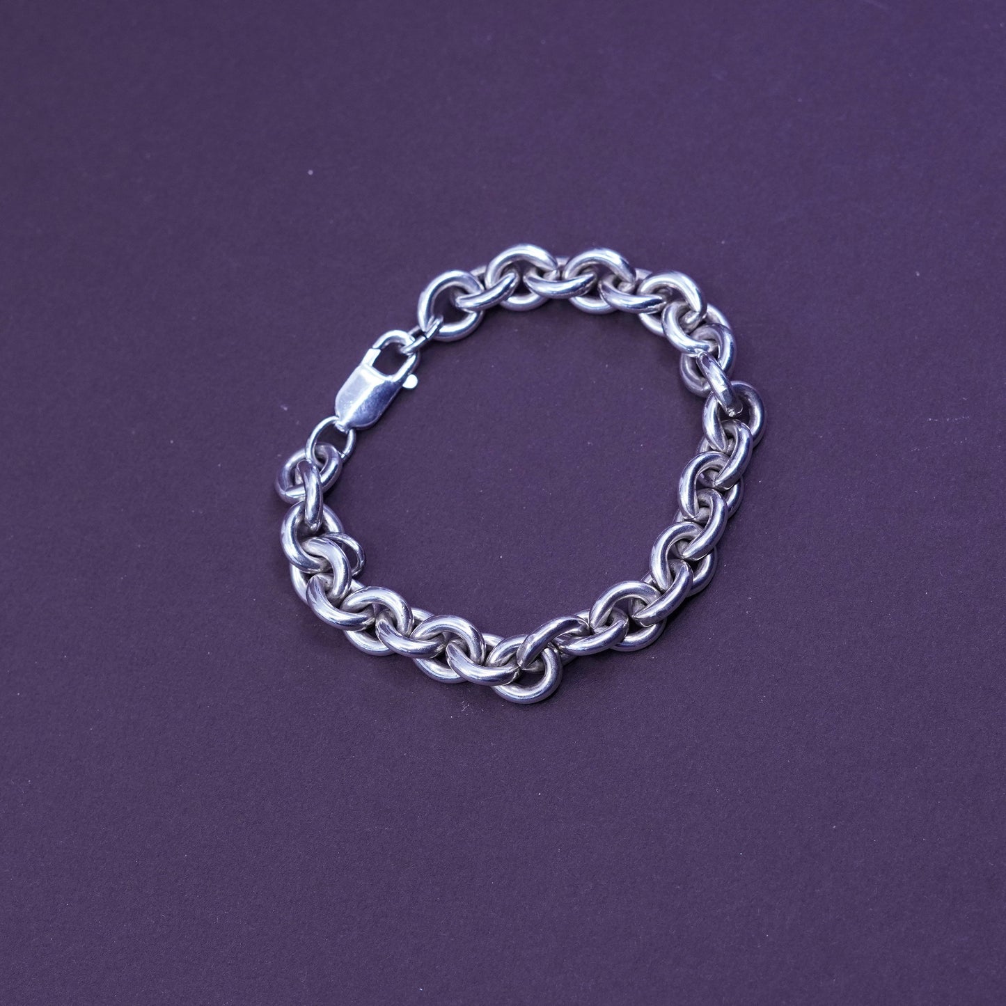 6.5”, prochain Sterling silver charm bracelet, italy 925 bold circle chain