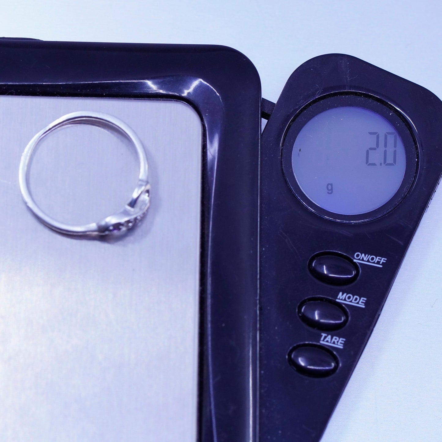 Size 9.25, Sterling 925 silver wedding ring, infinity endless loop diamond band