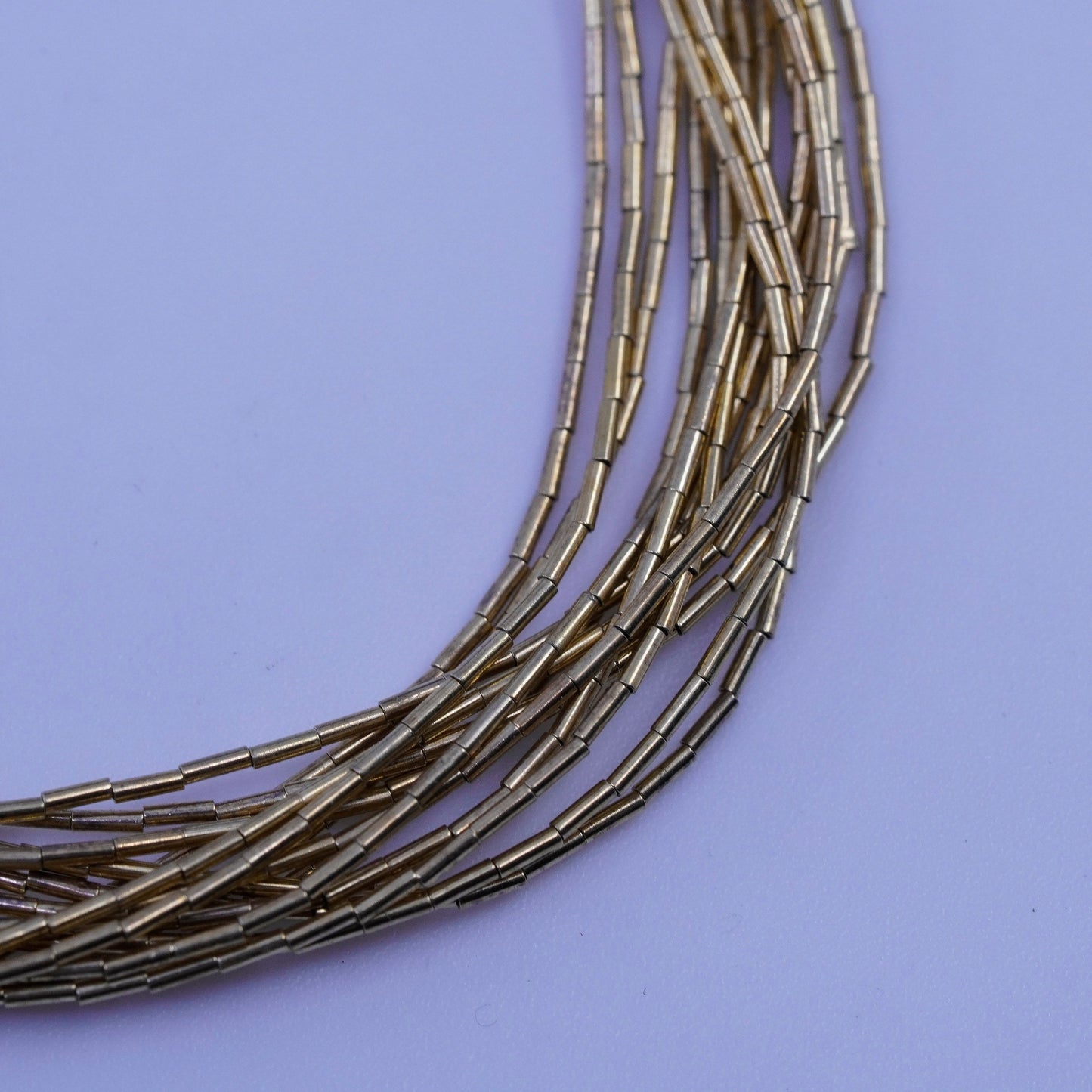 6.75”, vermeil gold Sterling 925 silver bracelet, multi strands liquid chain