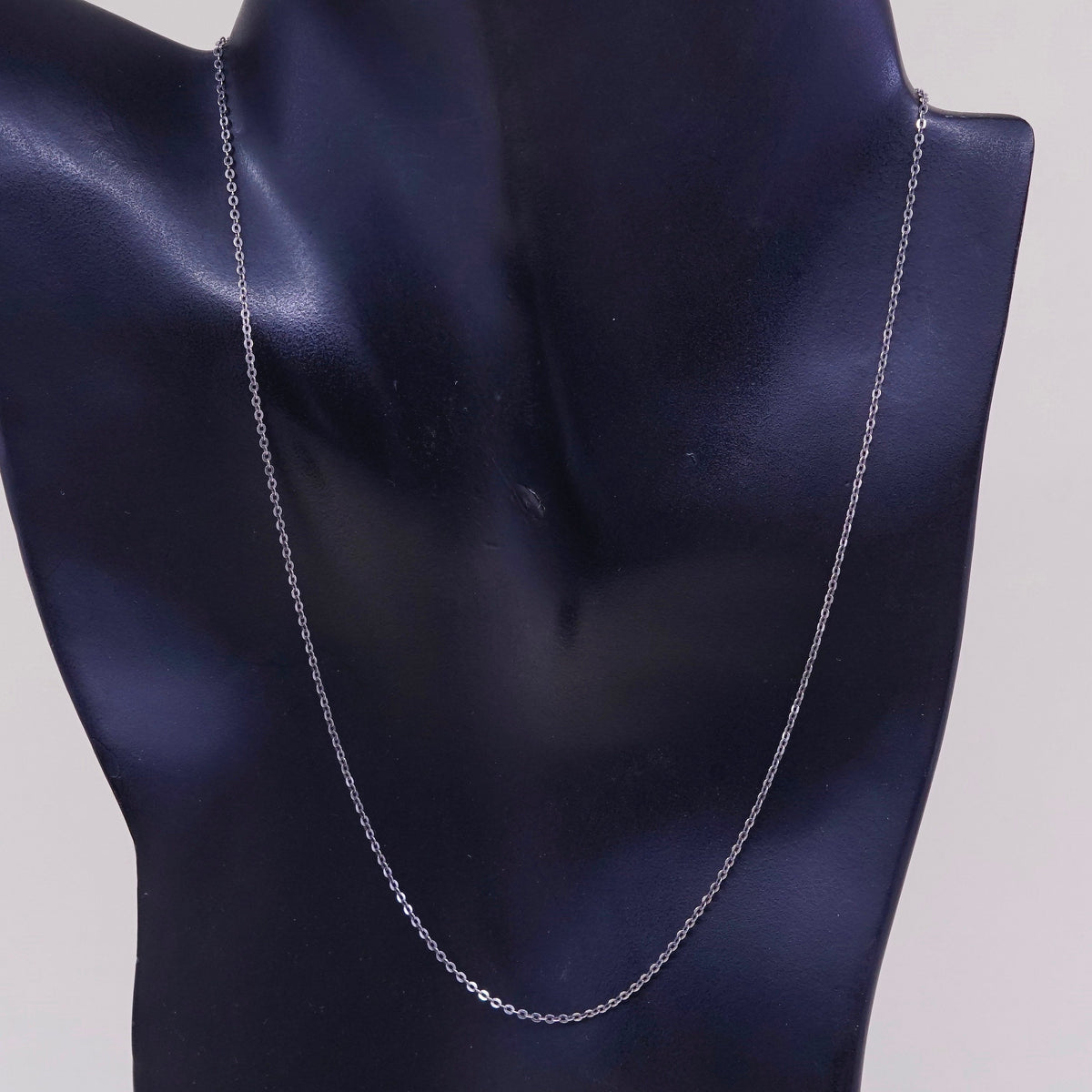 18”, 1mm, Vintage sterling silver circle chain, Italy 925 necklace