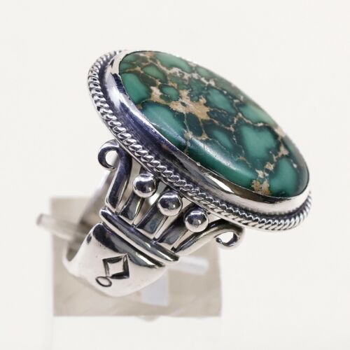 Sz9, Antique Navajo Sterling 925 Silver edison sandy smith Bisbee Turquoise Ring