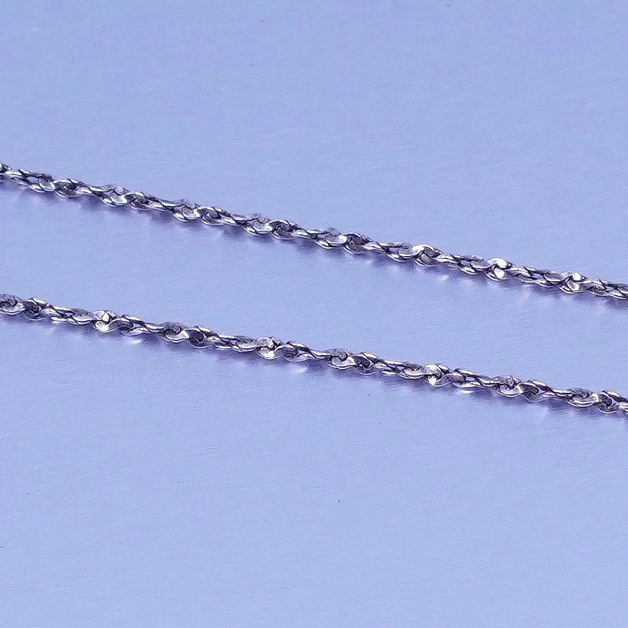 18” 1mm, vintage Italy Sterling 925 silver twisted s link chain necklace