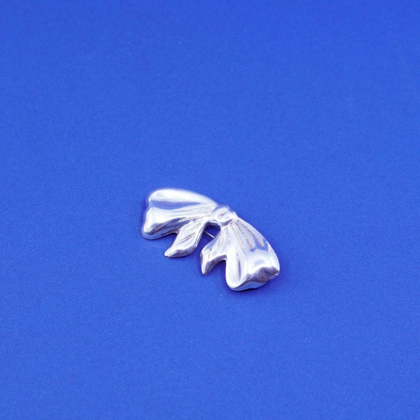 Vintage sterling silver handmade brooch, 925 silver bow, bowknot pin pendant