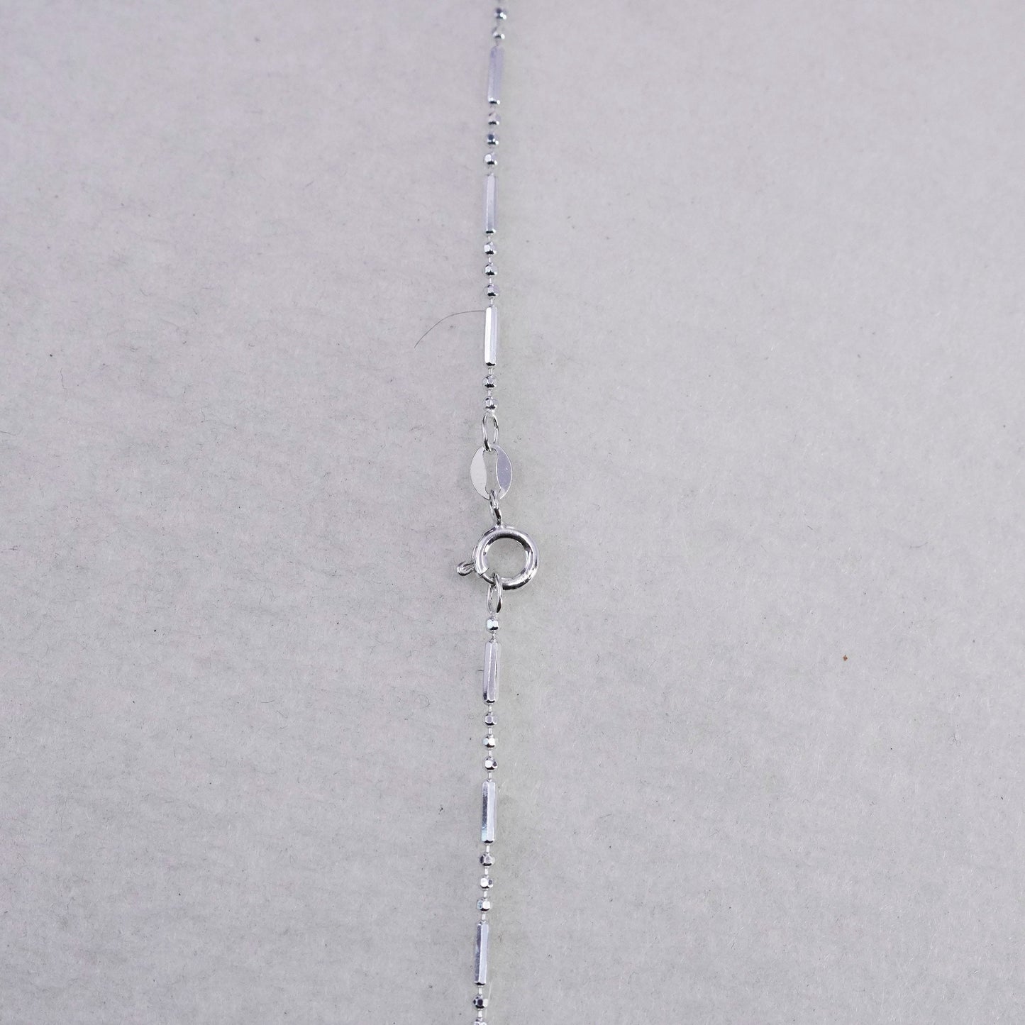 24” 1mm, vintage Italy Sterling 925 silver bar bead chain necklace