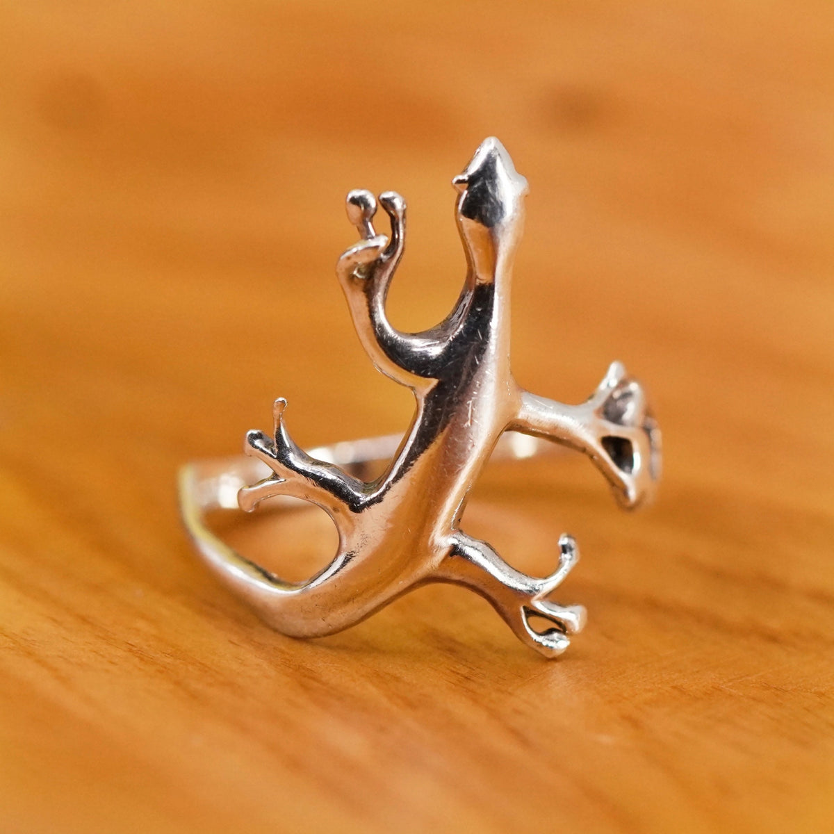 Size 9.25, vintage Sterling silver handmade ring, 925 lizard band