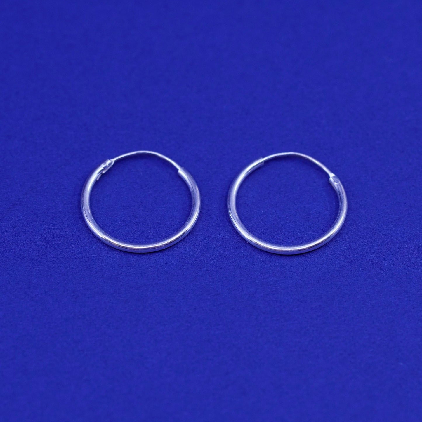 0.5”, vintage Sterling silver handmade hoop earrings, fine 925 huggie