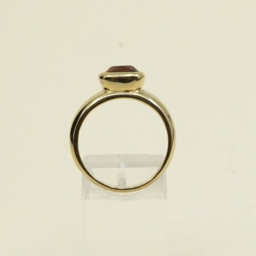 Sz 9, vermeil, gold over Sterling 925 Silver Ring W/ ruby, stamped 925 L