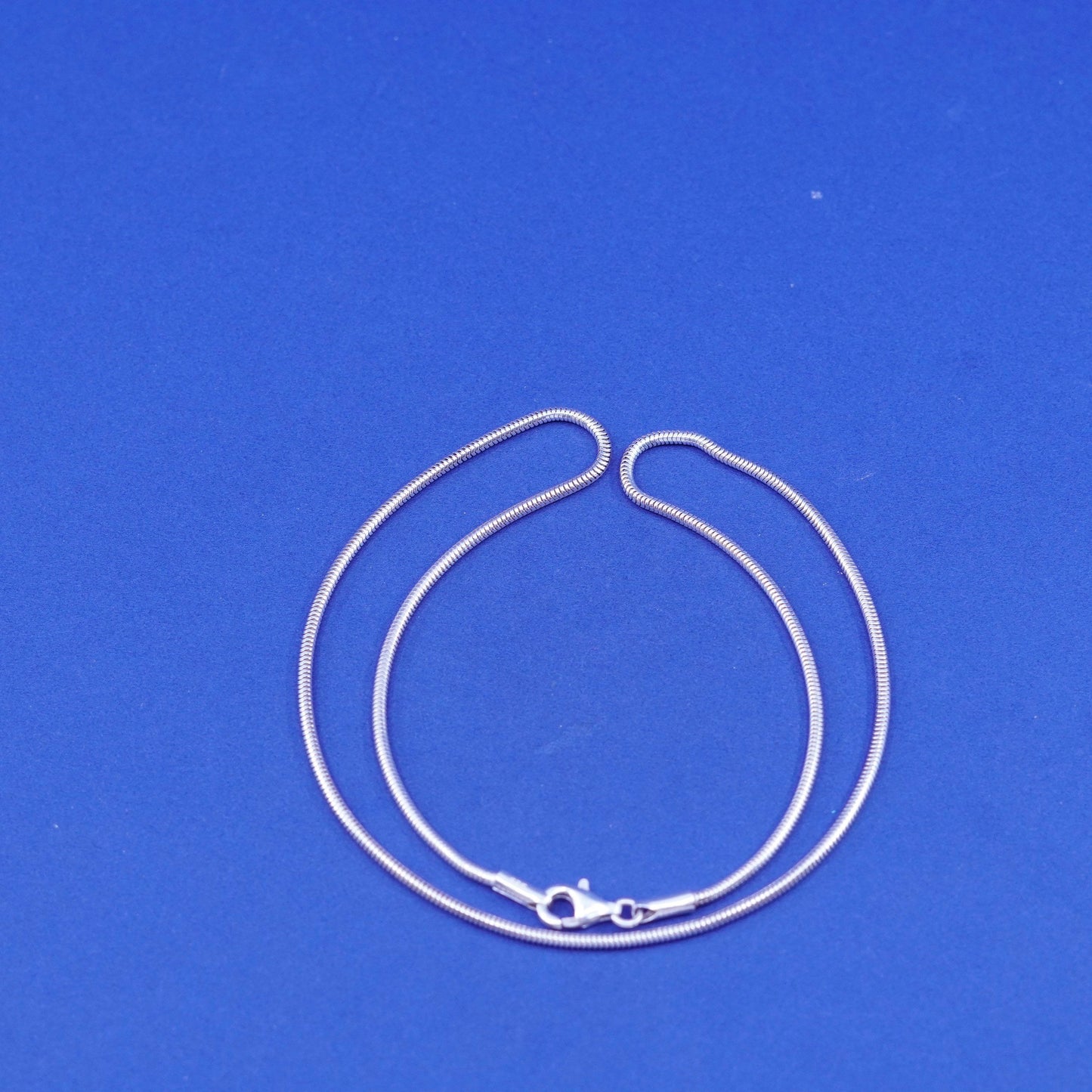 18”, 1.6mm, vintage Italy Sterling silver handmade necklace, 925 snake chain