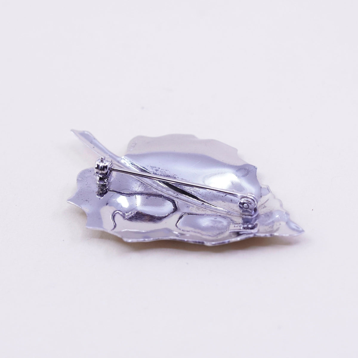 Vintage Beau Sterling silver handmade brooch, 925 grape leaf pin