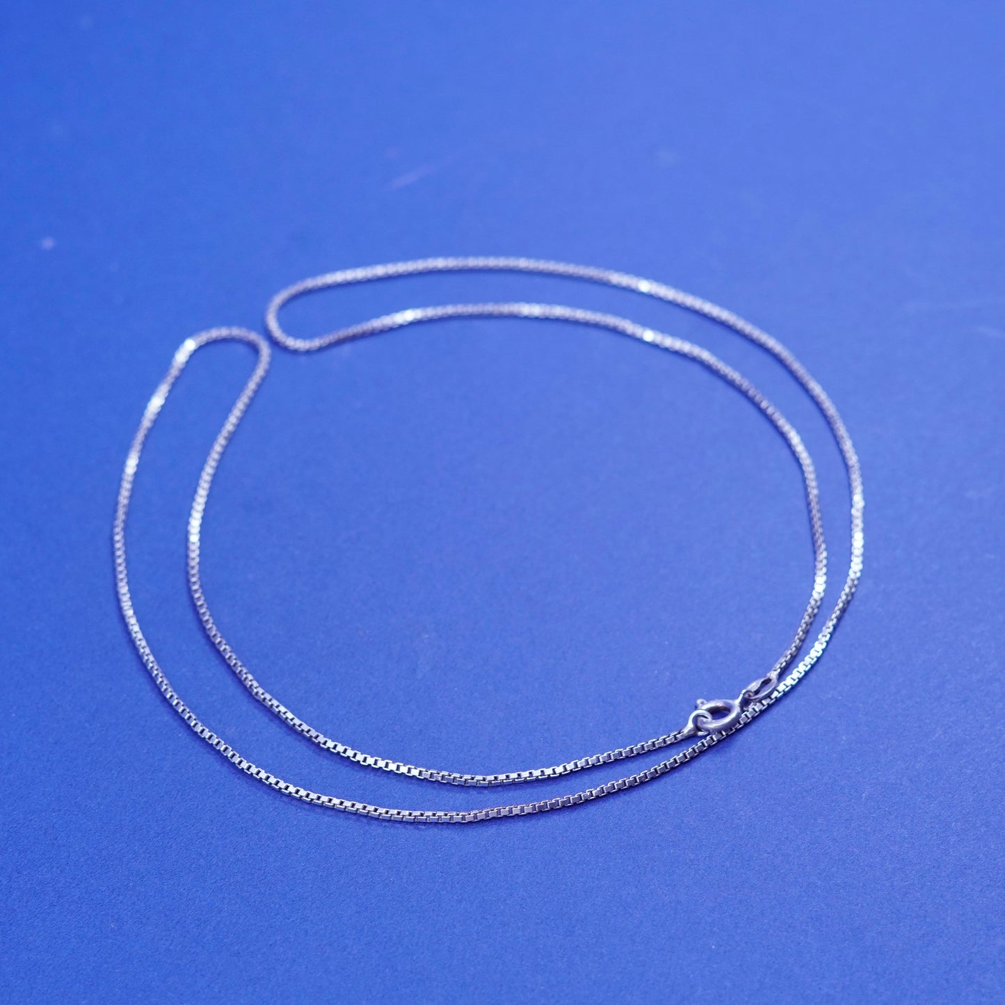 24”, 1mm, vintage Sterling silver handmade necklace, 925 box chain