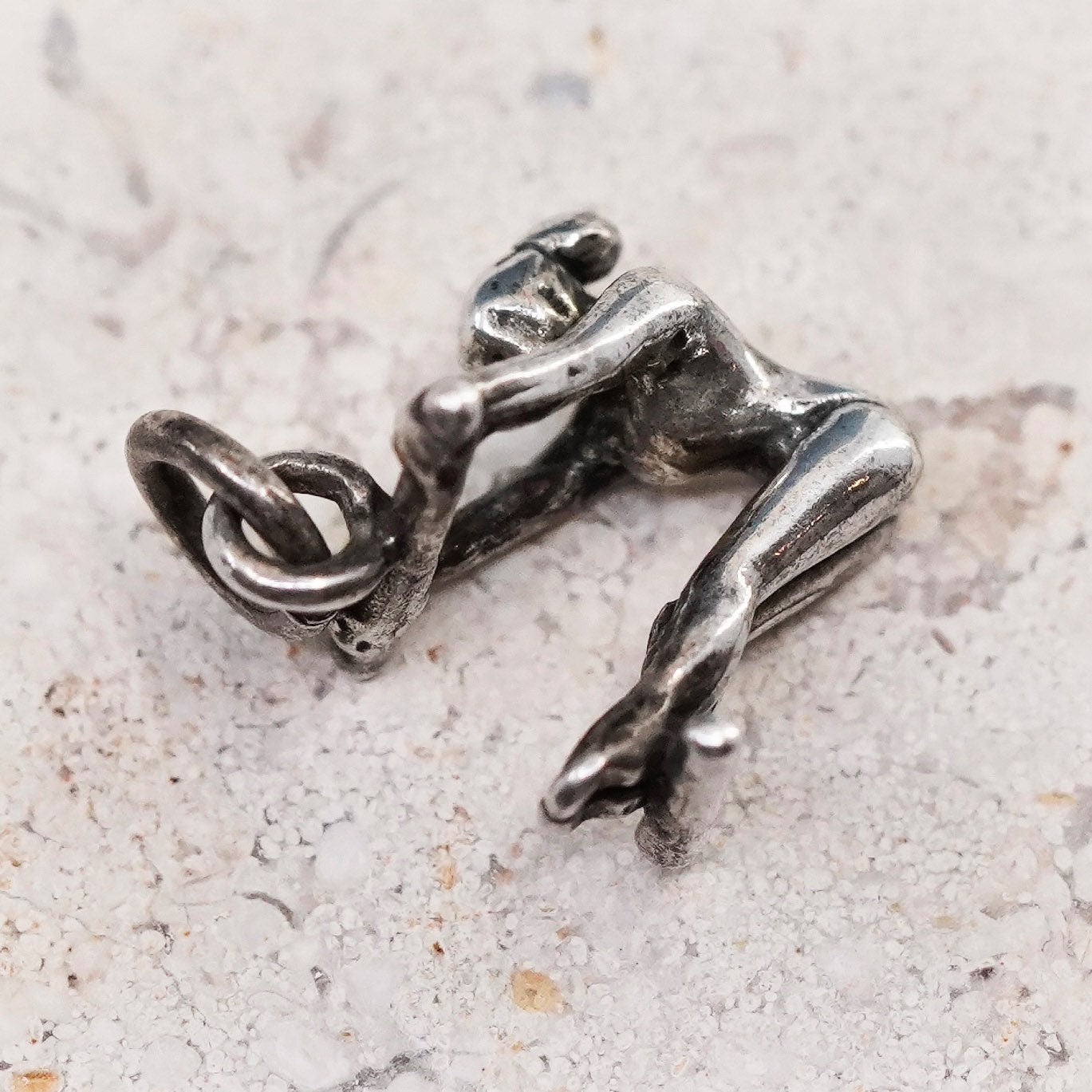 Vintage Sterling silver handmade pendant, 925 gymnast charm