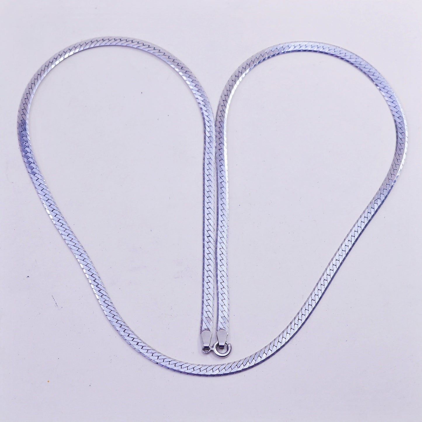 23”, 4mm, Vintage sterling silver chain, Italy textured 925 herringbone chain