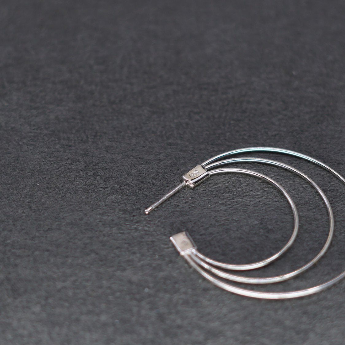 1.5", vintage Sterling silver handmade earrings, 925 hoops, huggie