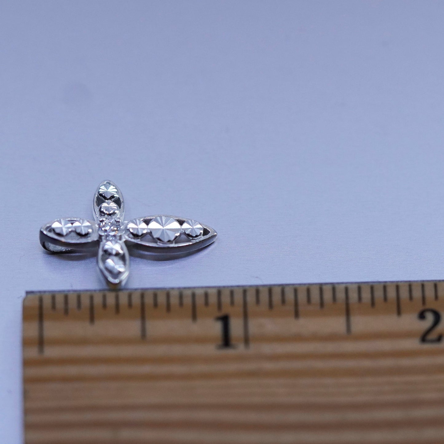 Vintage sterling 925 silver handmade filigree cross pendant