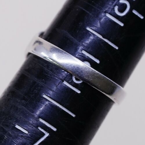 Size 6, Vtg Sterling Silver Handmade Ring, 925 Silver Band W/ Filigree Whirl