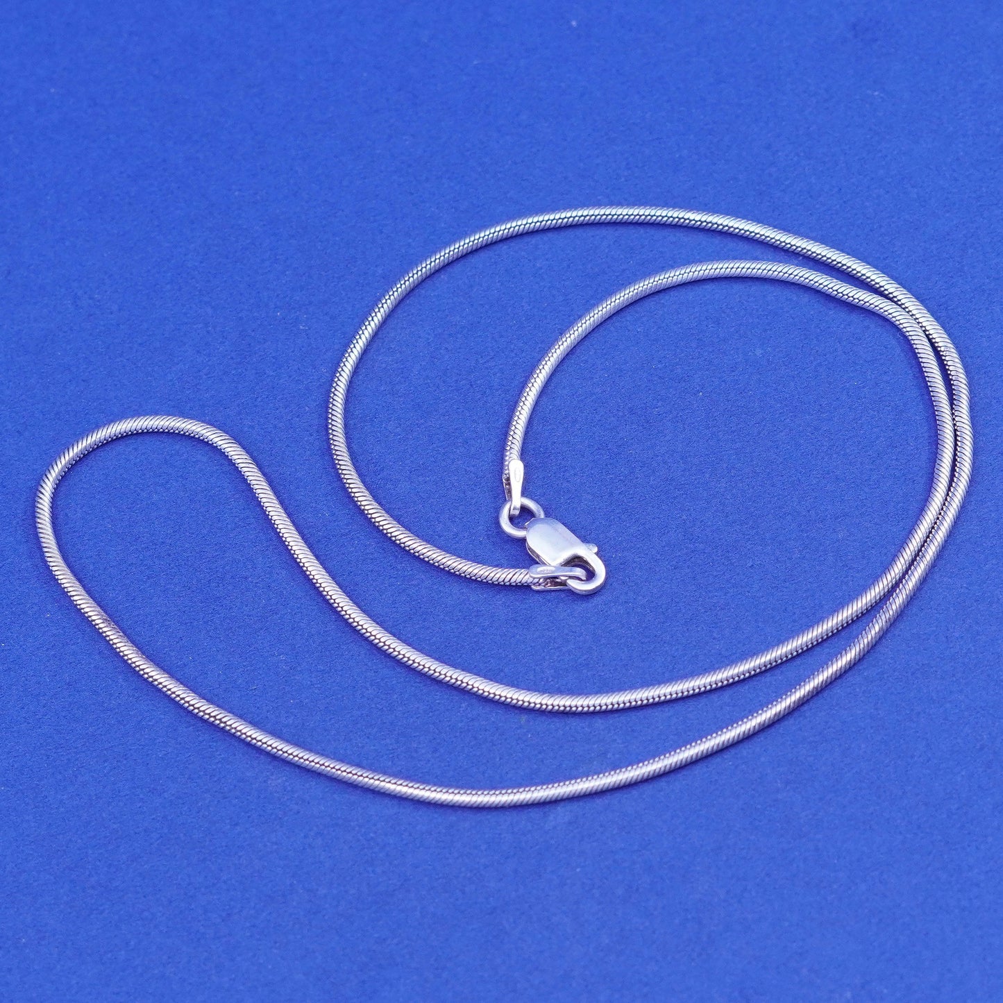 17”, 1.6mm, vintage Italy Sterling silver handmade necklace, 925 snake chain