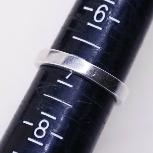 Size 7, Vtg Kariher Sterling Silver Handmade Ring 925 Silver Wedding Band