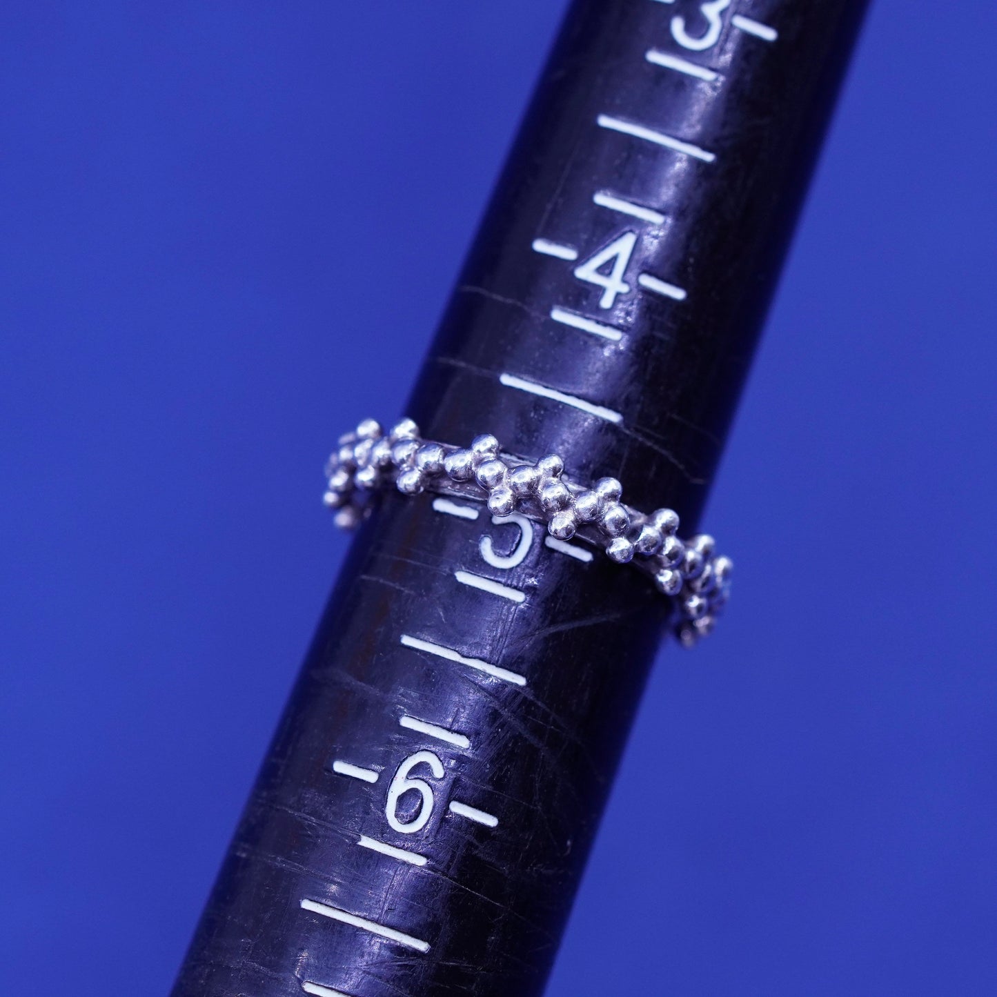 Size 4.75, Sterling silver handmade ring, southwestern 925 stackable band beads