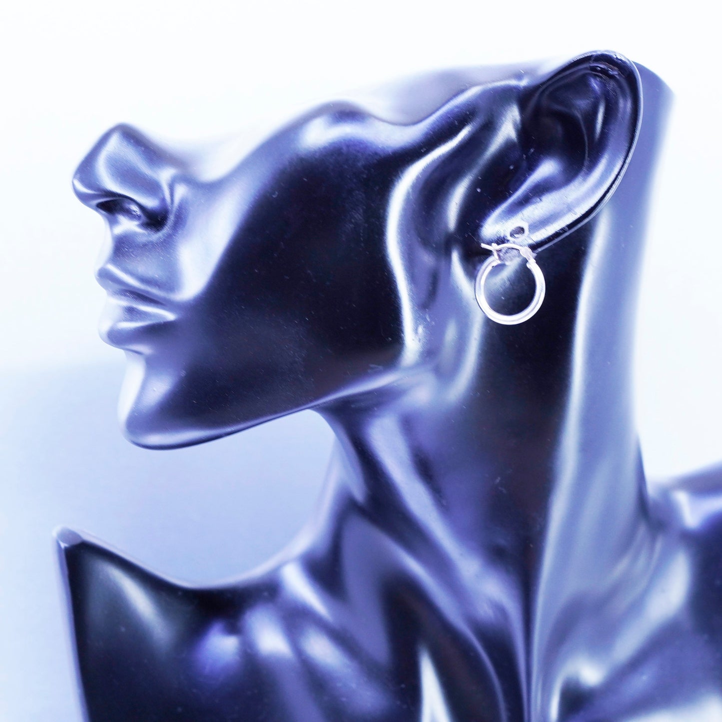 0.5”, vintage Sterling silver handmade earrings, 925 hoops