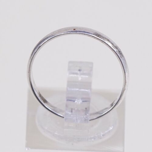 Sz 7.5, Vtg Wheeler Sterling Silver Handmade Wedding Ring, Navajo 925 Band