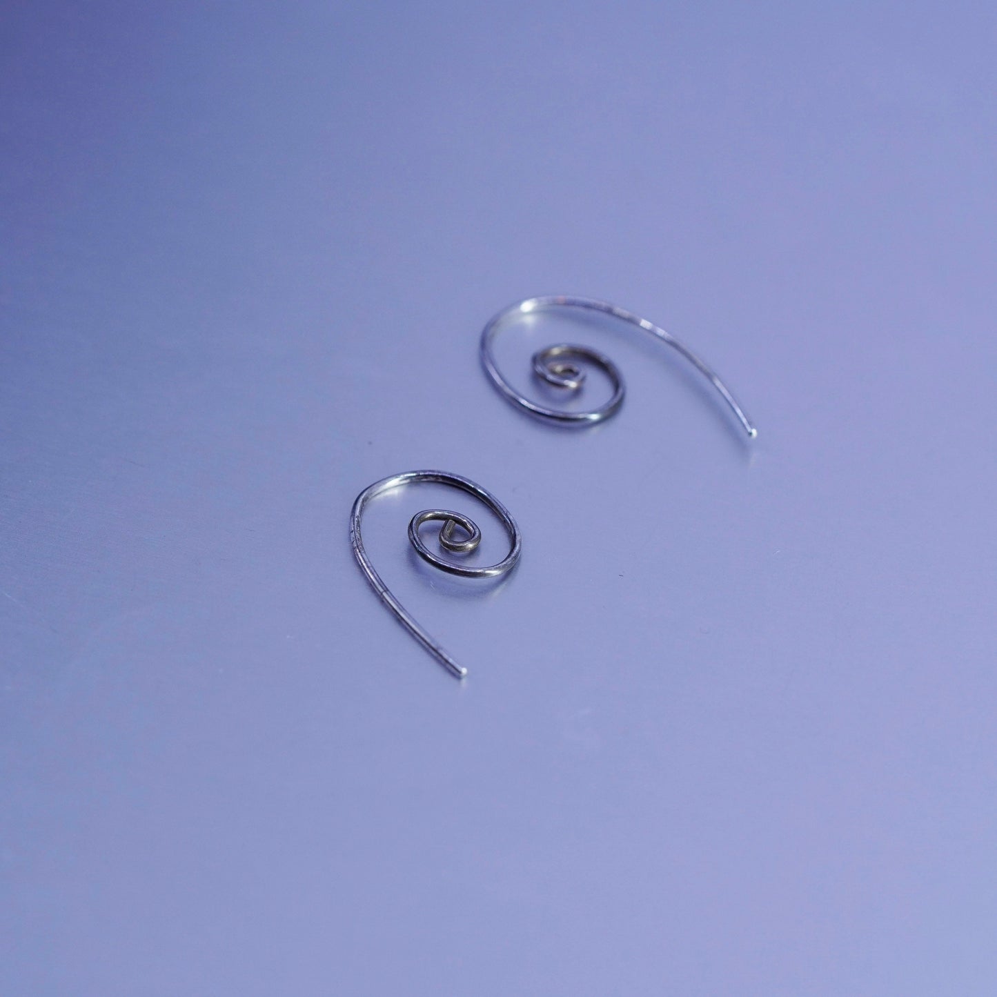 Vintage Sterling 925 silver handmade swirly earrings