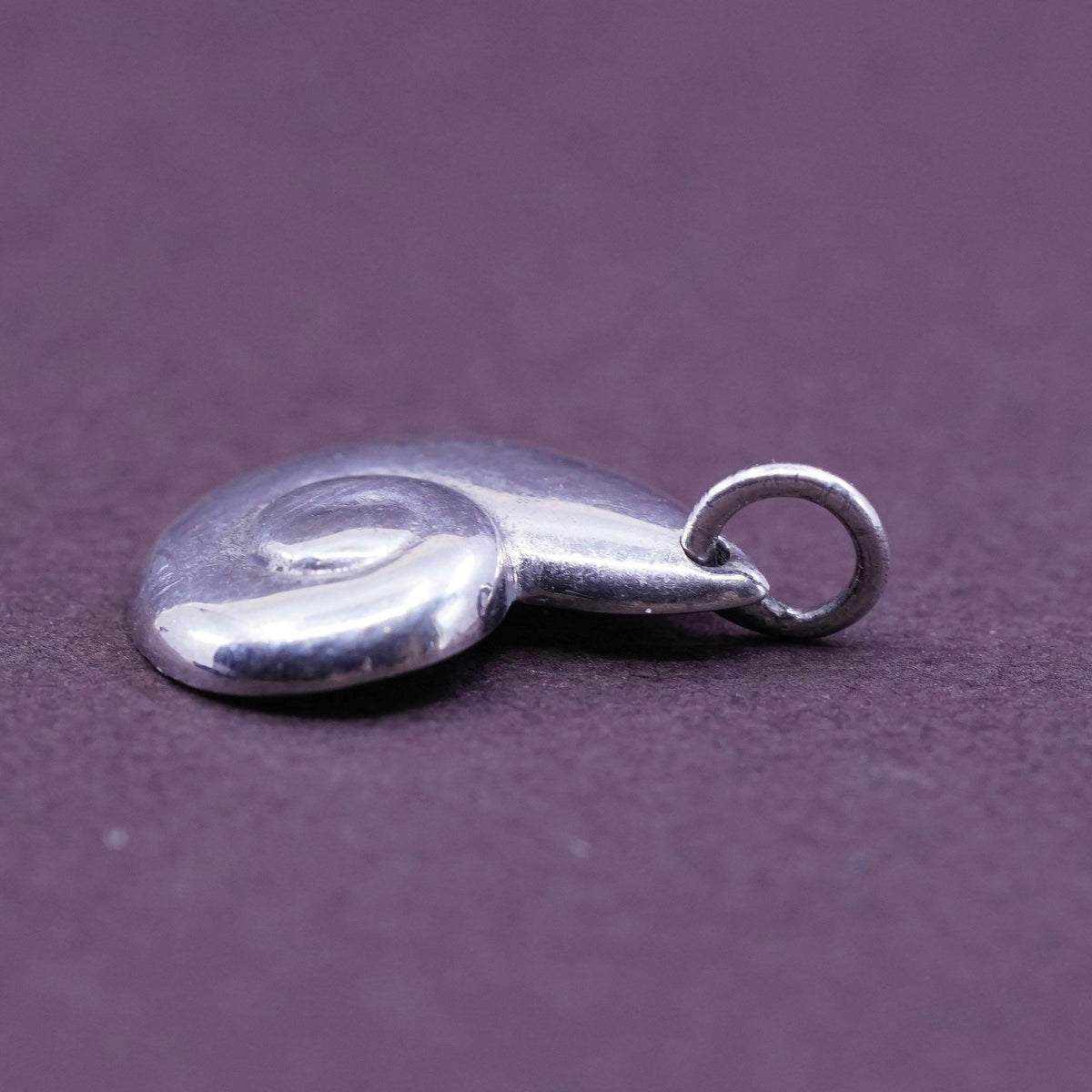 Vintage Sterling silver handmade shell pendant, 925 charm