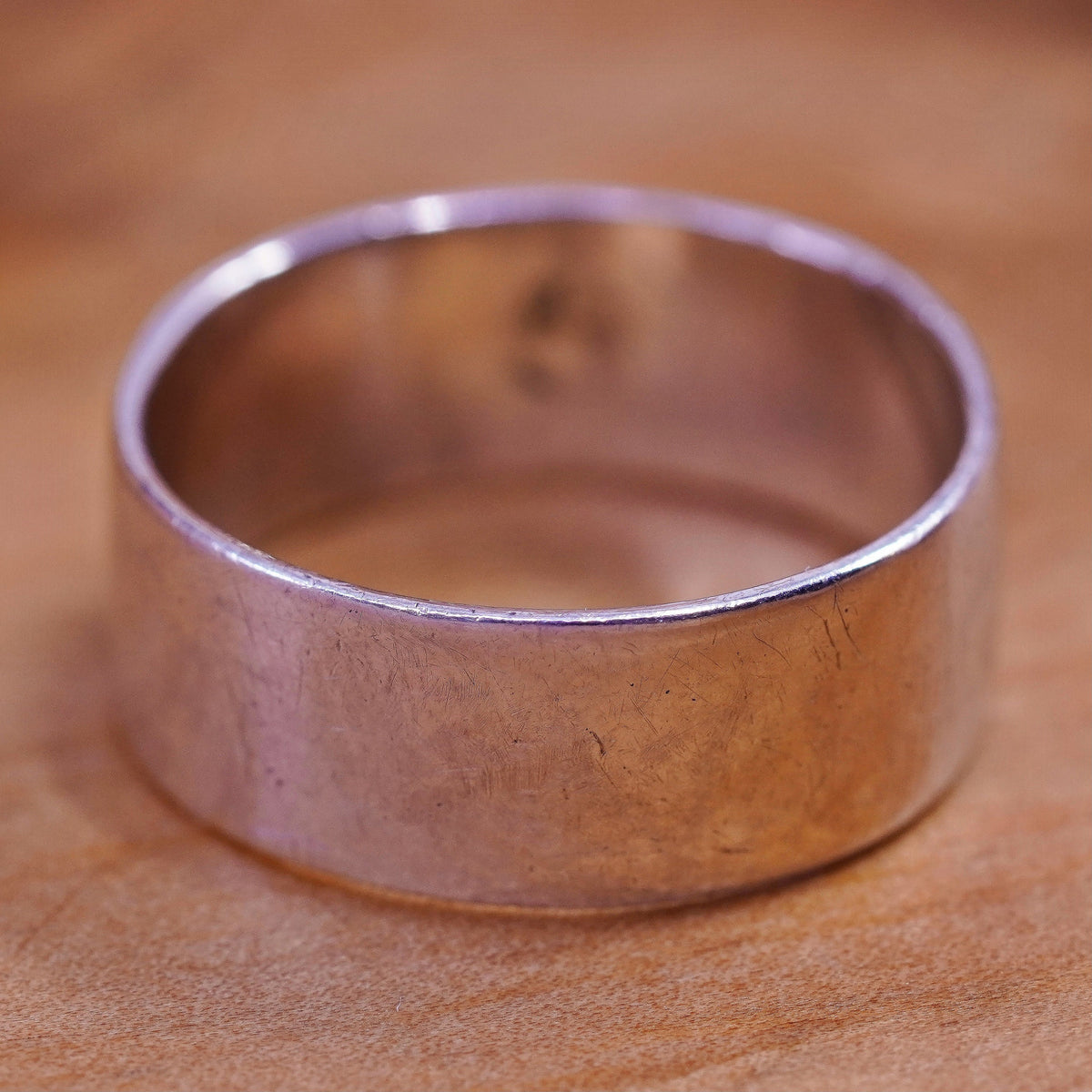 Size 7.75, vintage sterling silver handmade ring, 925 wedding band