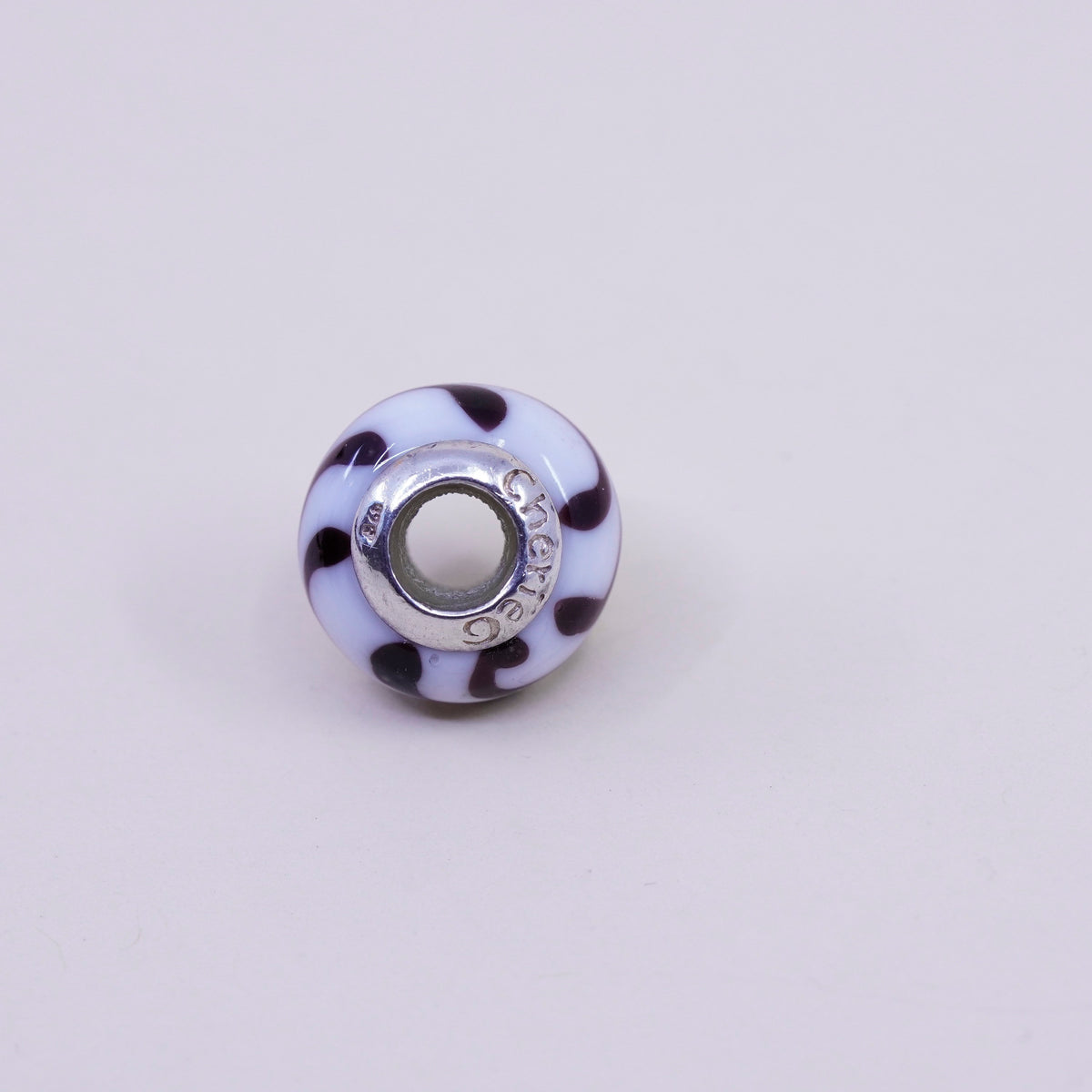 Vintage Cherie Sterling 925 silver handmade Murano glass bead charm