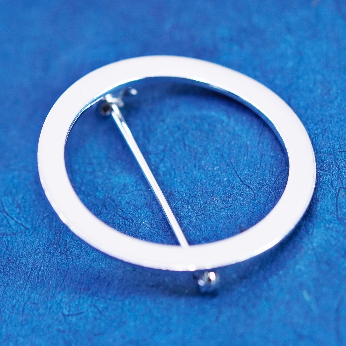 Vintage Sterling silver handmade brooch, 925 circle pin