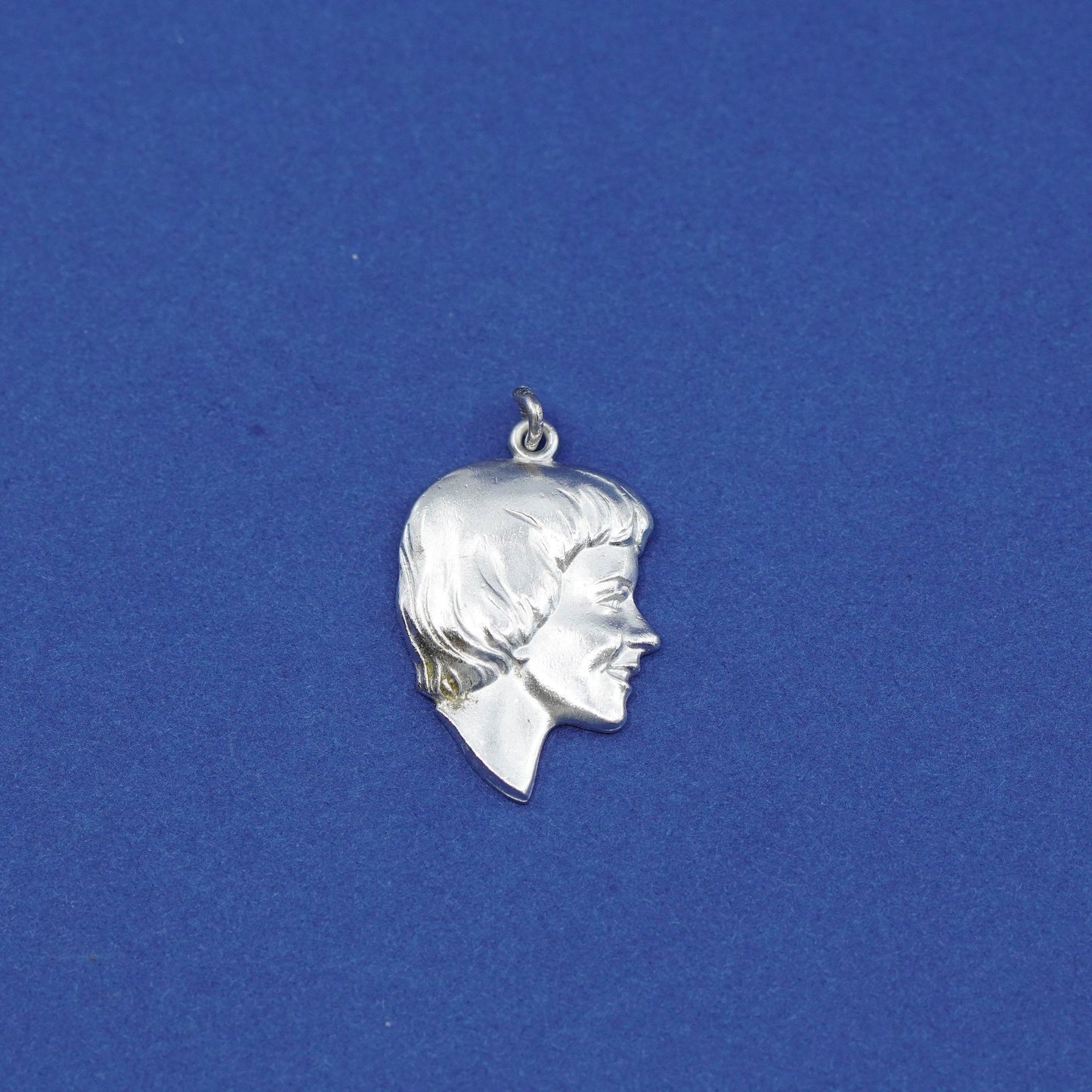 Vintage Sterling 925 Silver handmade relief man portrait