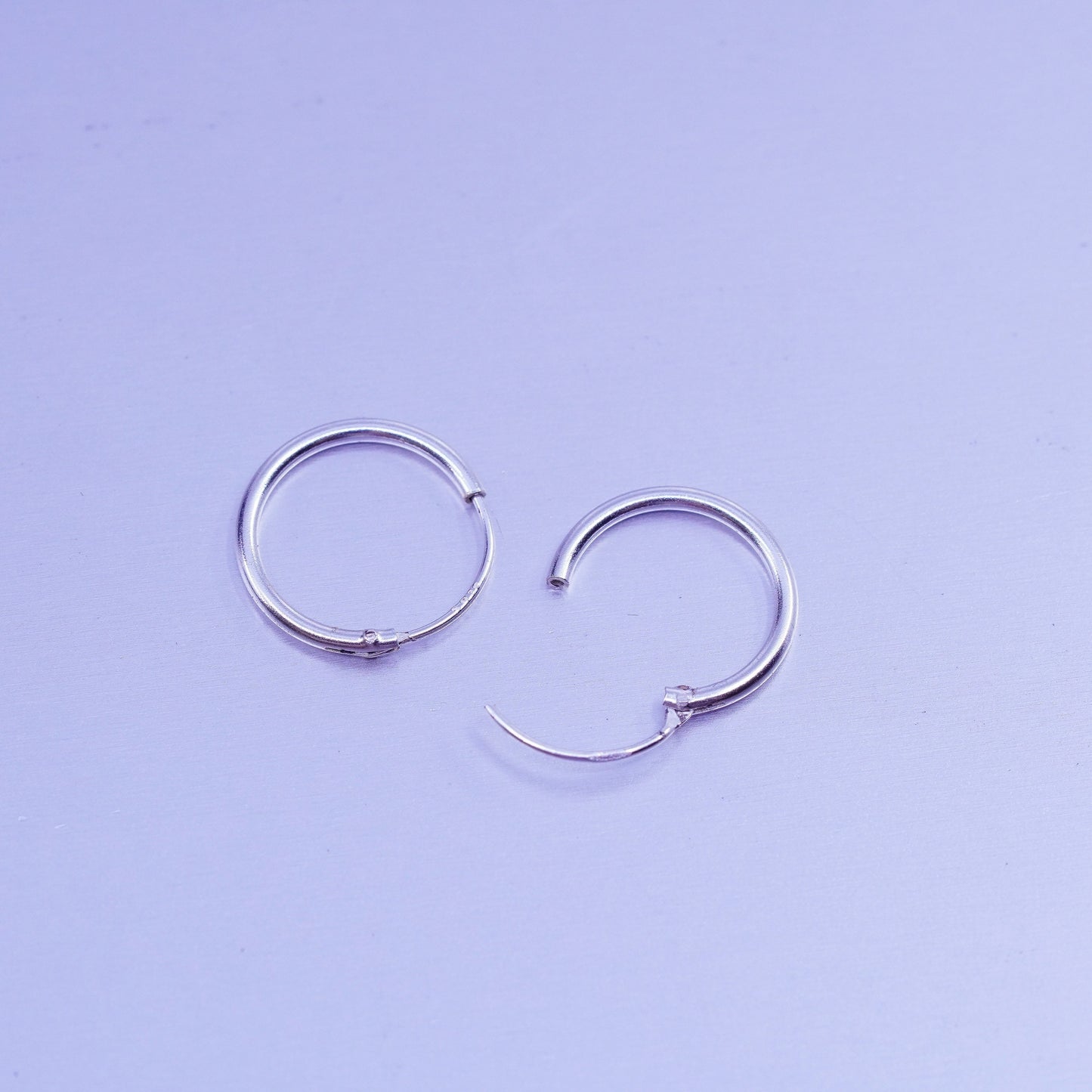 0.5”, vintage Sterling silver handmade earrings, 925 hoops