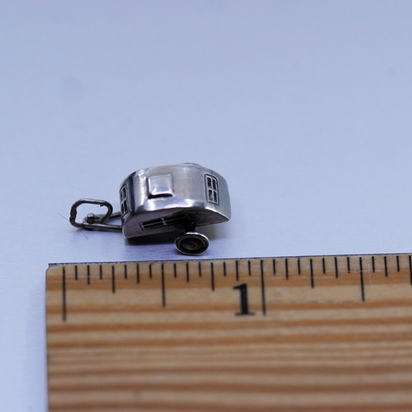 Vintage Sterling silver handmade charms, 925 camping RV trailer