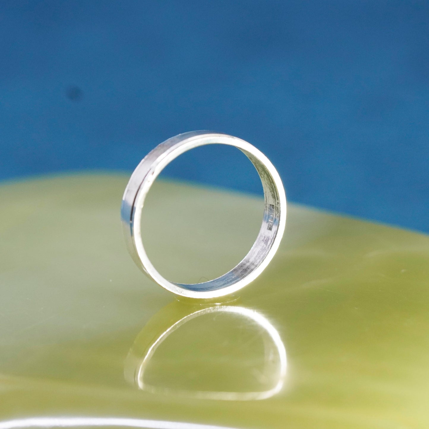 Size 11, vintage Sterling silver handmade ring, 925 wedding band