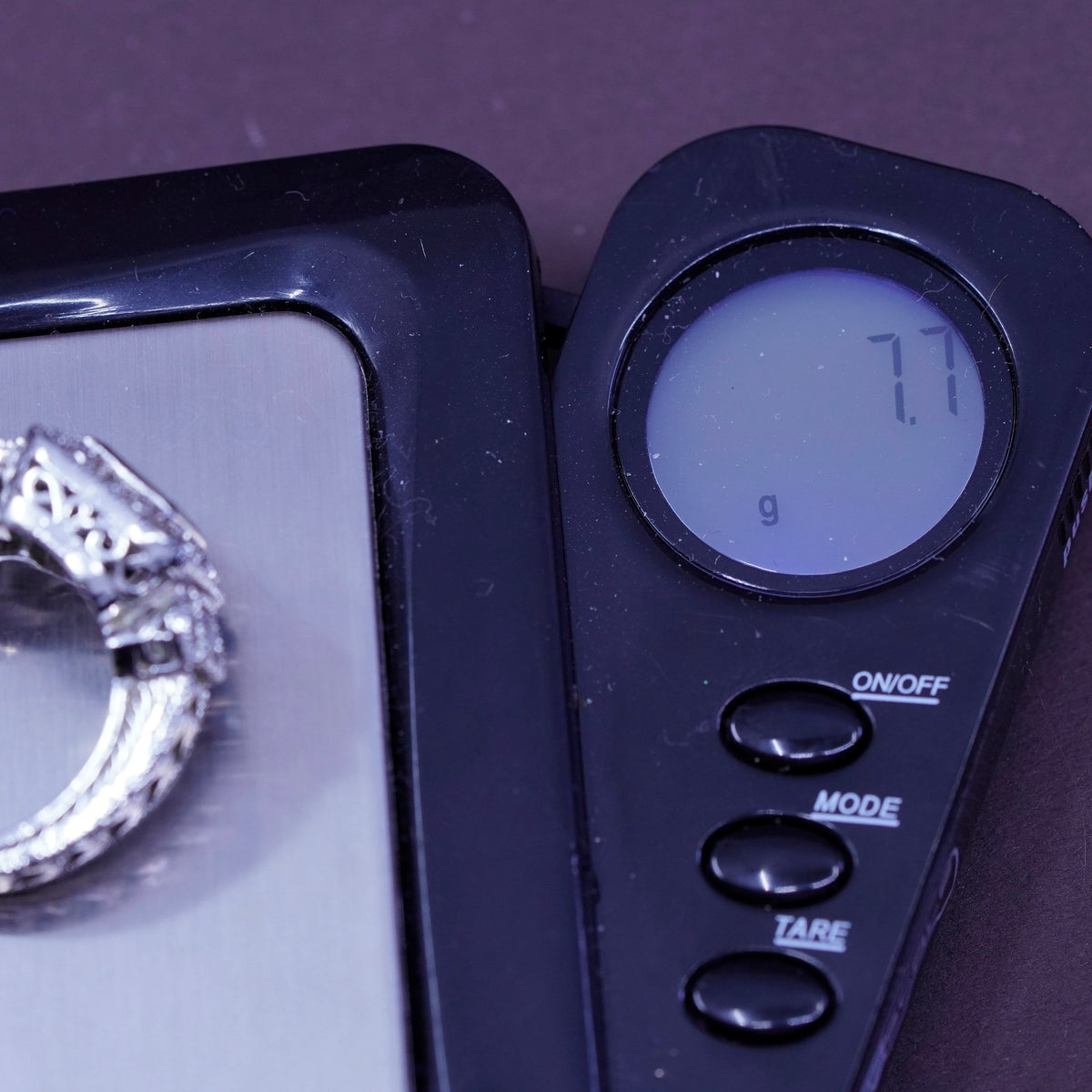 Size 7, vintage Sterling 925 silver engagement ring with genuine crystal