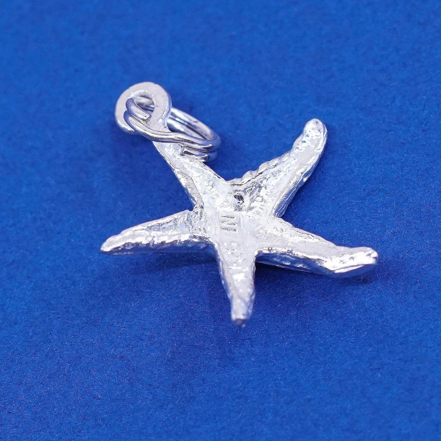 Vintage Sterling silver handmade pendant, 925 starfish charm, stamped 925