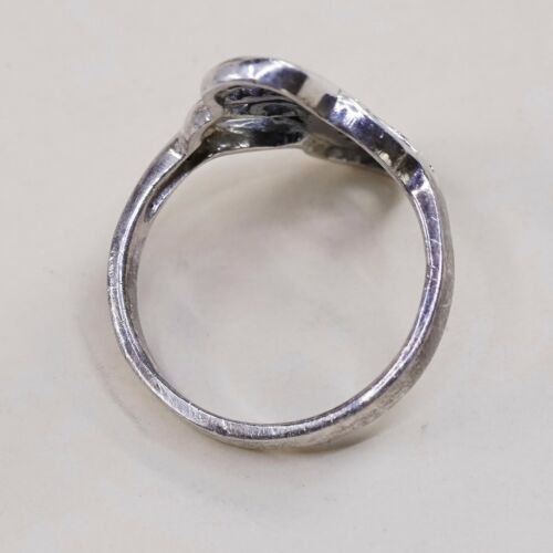Size 8, Vtg Sterling Silver Handmade Ring, 925 Silver Band W/ Filigree Whirl