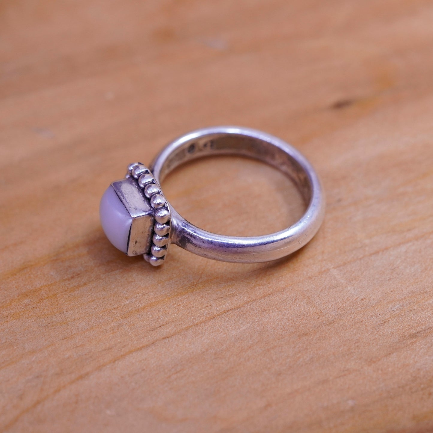 Size 7.25, Silpada Sterling 925 silver handmade R1617 Button Frame Pearl Ring