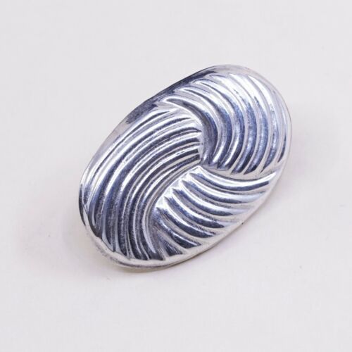 Vintage Sterling Silver Handmade Earrings, 925 Ribbed Studs, Stamped 925 Mexico